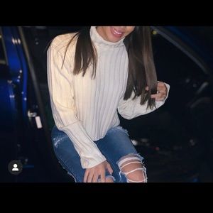 Cropped turtleneck sweater